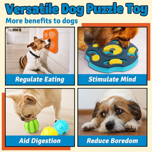 Forfon 9-Piece Dog Puzzle Toy Set: Lick Mats, Treat Balls, and Slow Feeder for Small to Medium Dogs