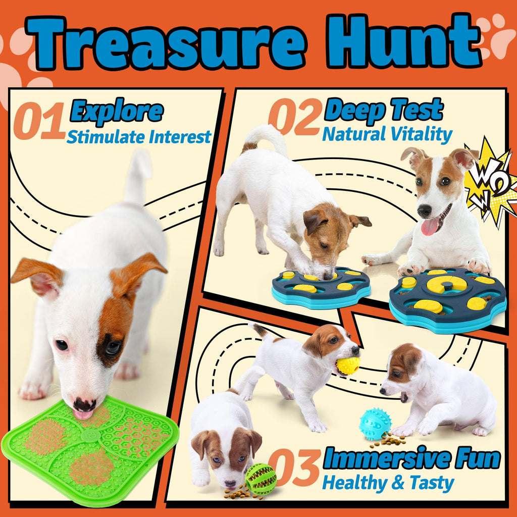 Forfon 9-Piece Dog Puzzle Toy Set: Lick Mats, Treat Balls, and Slow Feeder for Small to Medium Dogs