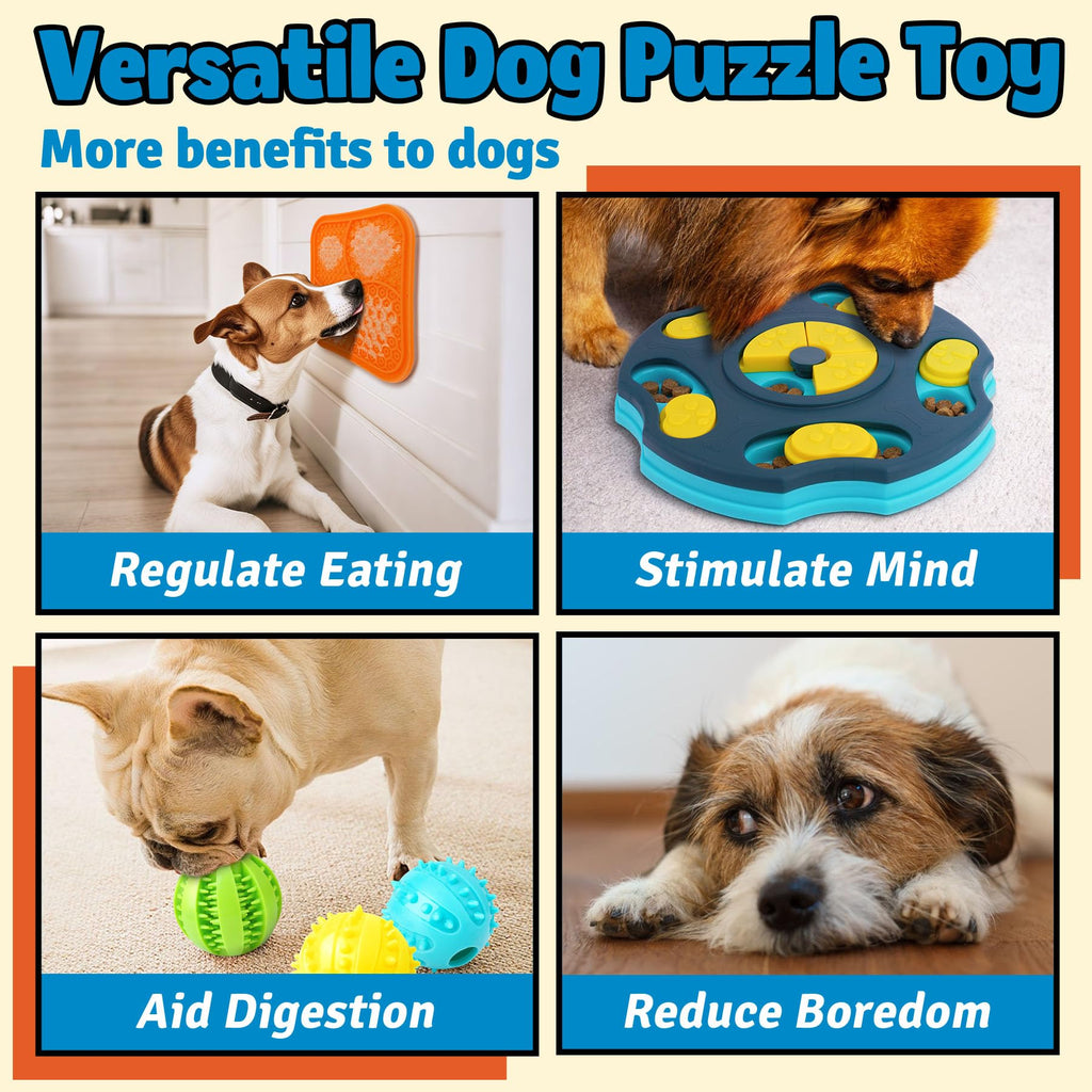 Forfon 9-Piece Dog Puzzle Toy Set: Lick Mats, Treat Balls, and Slow Feeder for Small to Medium Dogs