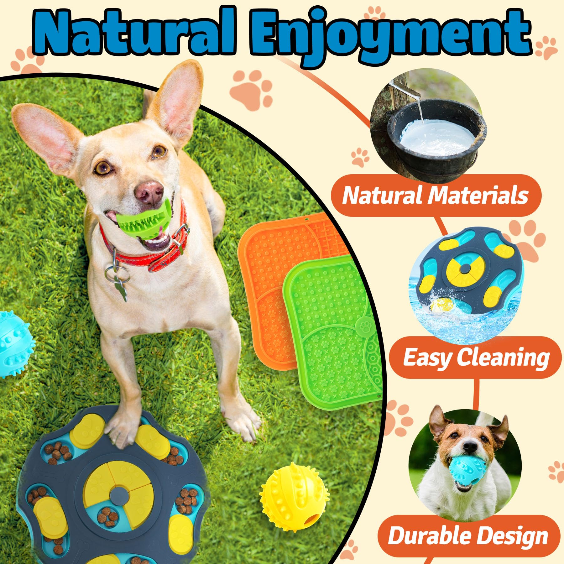 Forfon 9-Piece Dog Puzzle Toy Set: Lick Mats, Treat Balls, and Slow Feeder for Small to Medium Dogs