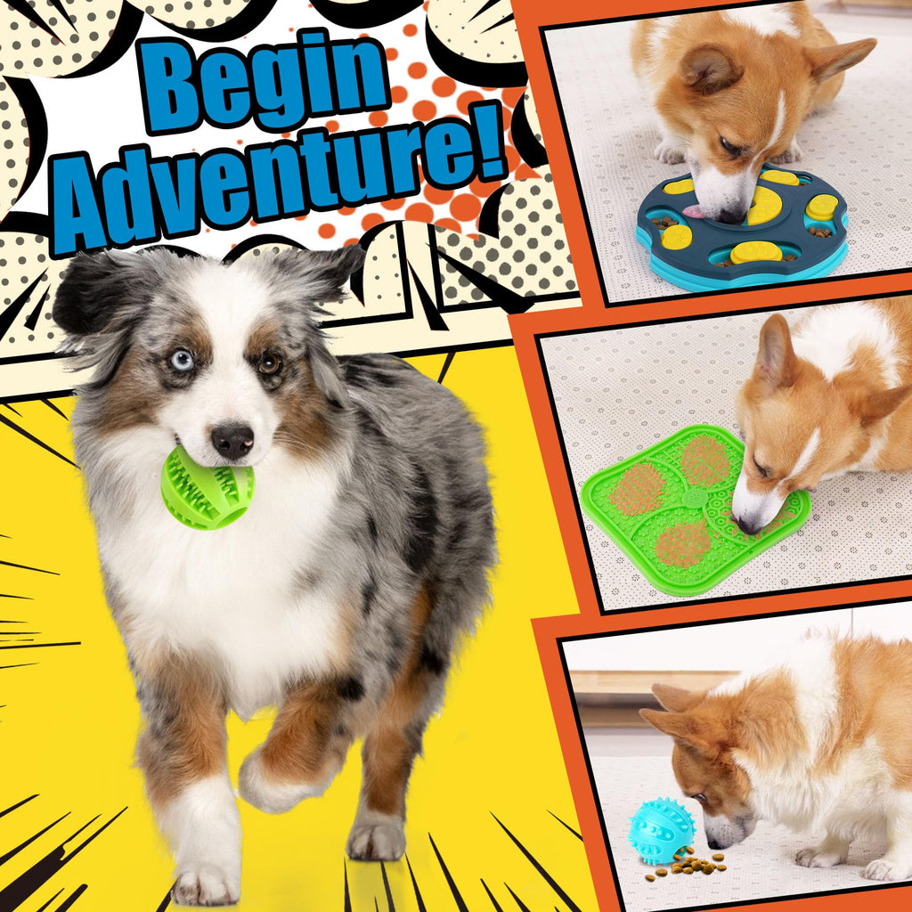 Forfon 9-Piece Dog Puzzle Toy Set: Lick Mats, Treat Balls, and Slow Feeder for Small to Medium Dogs
