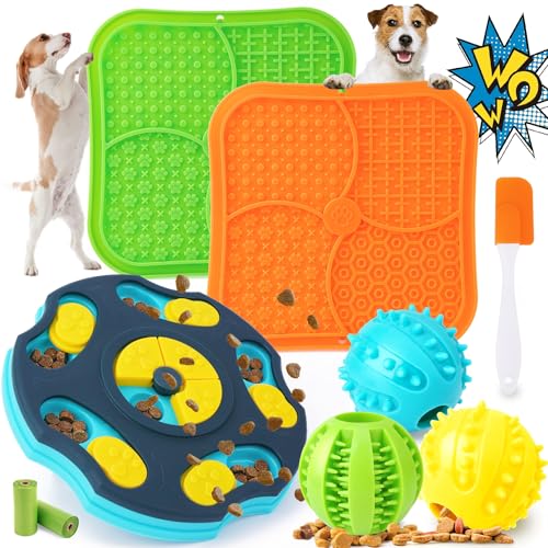 Forfon 9-Piece Dog Puzzle Toy Set: Lick Mats, Treat Balls, and Slow Feeder for Small to Medium Dogs