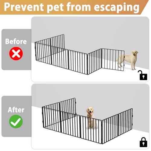 ForoGore 4 Pack Fence to Wall Anchor – Black Alloy Steel for Dog Playpen – Includes Screws