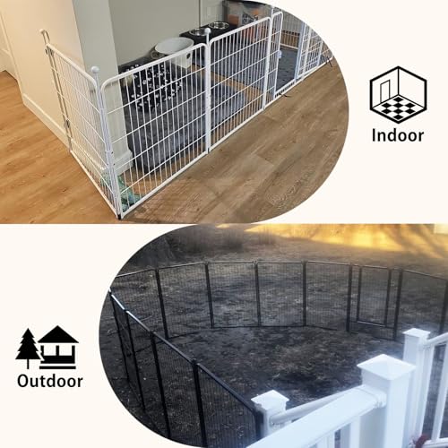 ForoGore 4 Pack Fence to Wall Anchor – Black Alloy Steel for Dog Playpen – Includes Screws