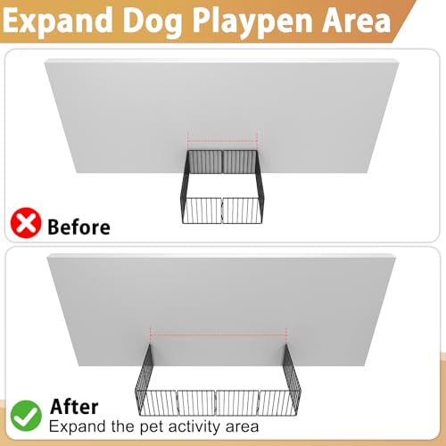 ForoGore 4 Pack Fence to Wall Anchor – Black Alloy Steel for Dog Playpen – Includes Screws