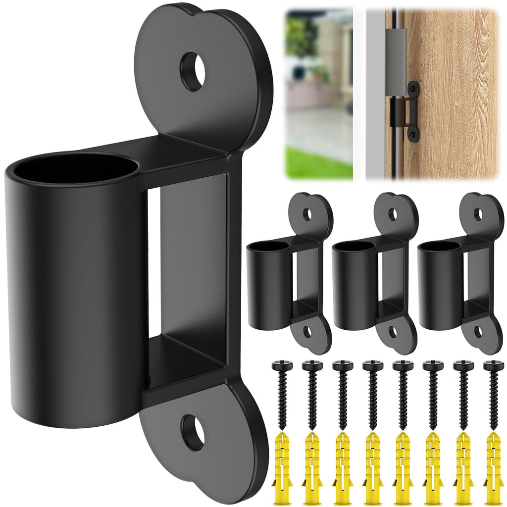 ForoGore 4 Pack Fence to Wall Anchor – Black Alloy Steel for Dog Playpen – Includes Screws