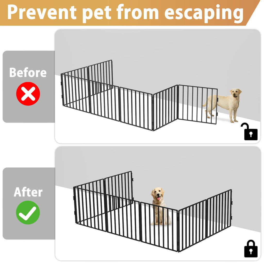 ForoGore 4 Pack Fence to Wall Anchor – Black Alloy Steel for Dog Playpen – Includes Screws