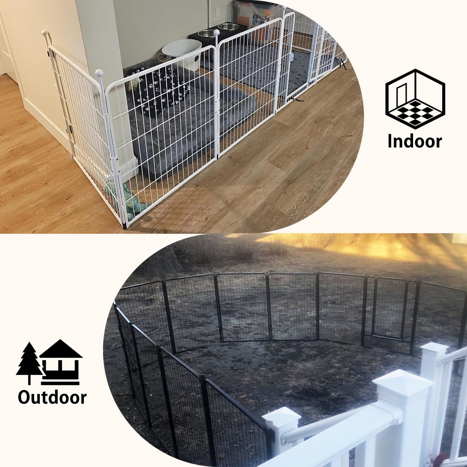 ForoGore 4 Pack Fence to Wall Anchor – Black Alloy Steel for Dog Playpen – Includes Screws