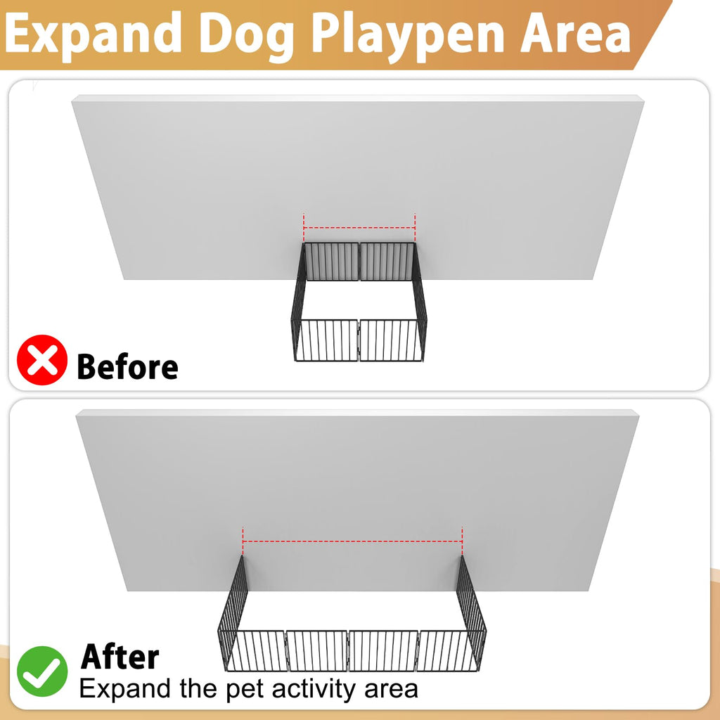 ForoGore 4 Pack Fence to Wall Anchor – Black Alloy Steel for Dog Playpen – Includes Screws