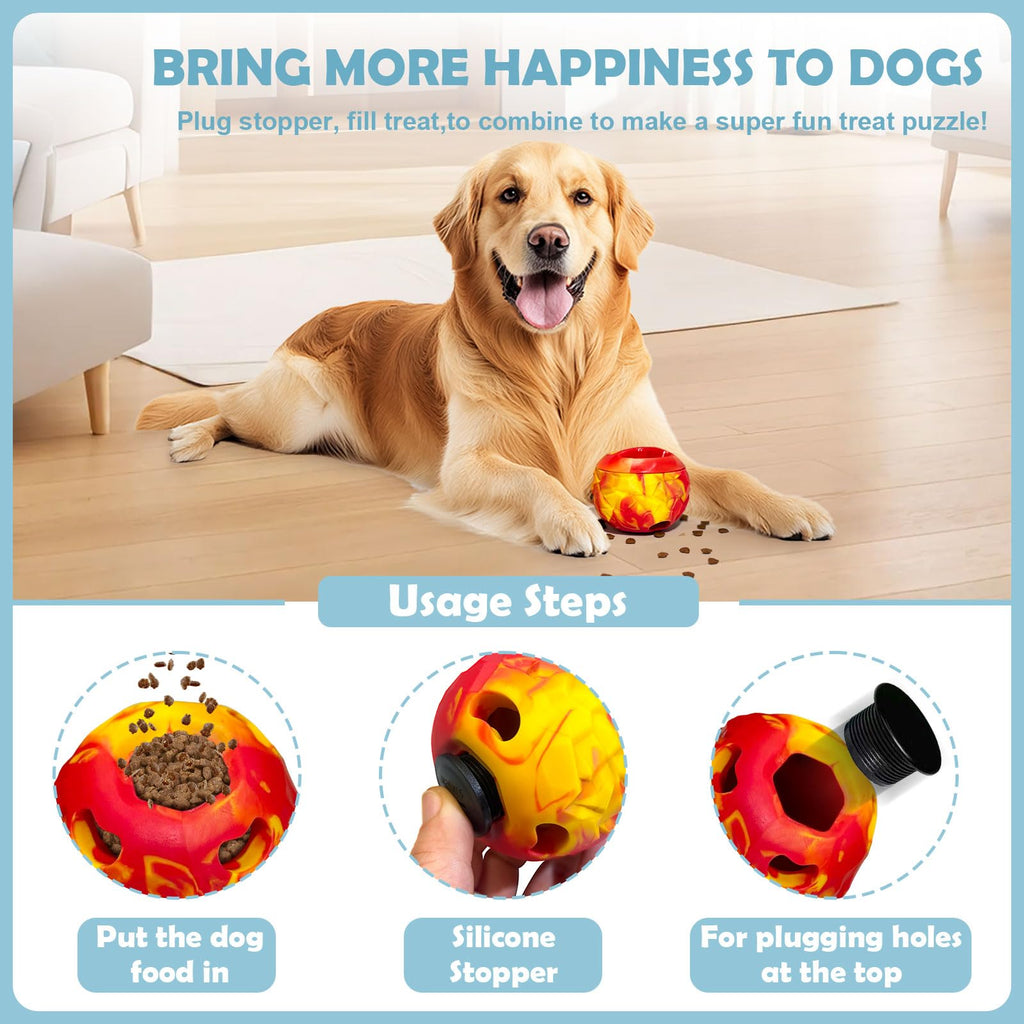 Freezeball Dog Frozen Treat Toy – Slow Feeder & Treat Dispenser for Small Dogs, Red, Large Size