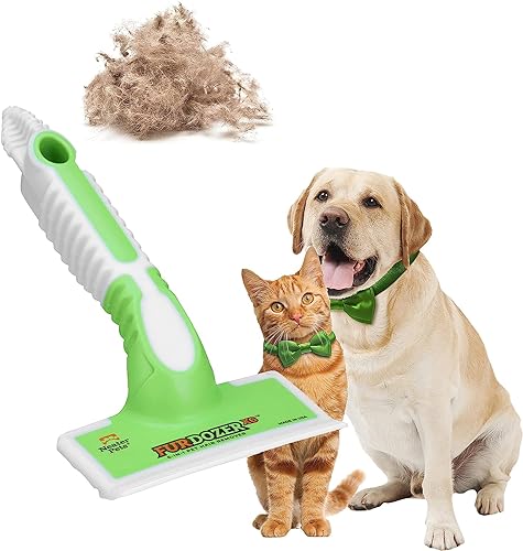 FurDozer X6 Pet Hair Remover - Green, 6-in-1 Manual Tool for Carpets, Couches, Car Interiors & More