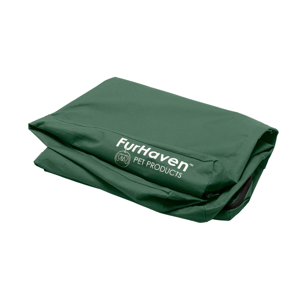 Furhaven Large Replacement Dog Bed Cover – Forest, Water-Resistant Polyester, Fits 36"x27"x3" Foam