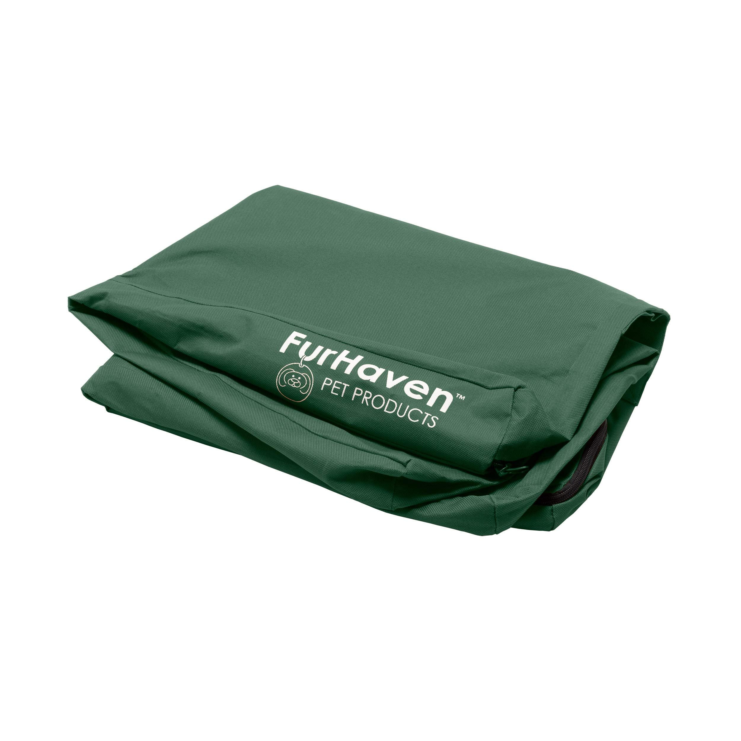 Furhaven Large Replacement Dog Bed Cover – Forest, Water-Resistant Polyester, Fits 36"x27"x3" Foam