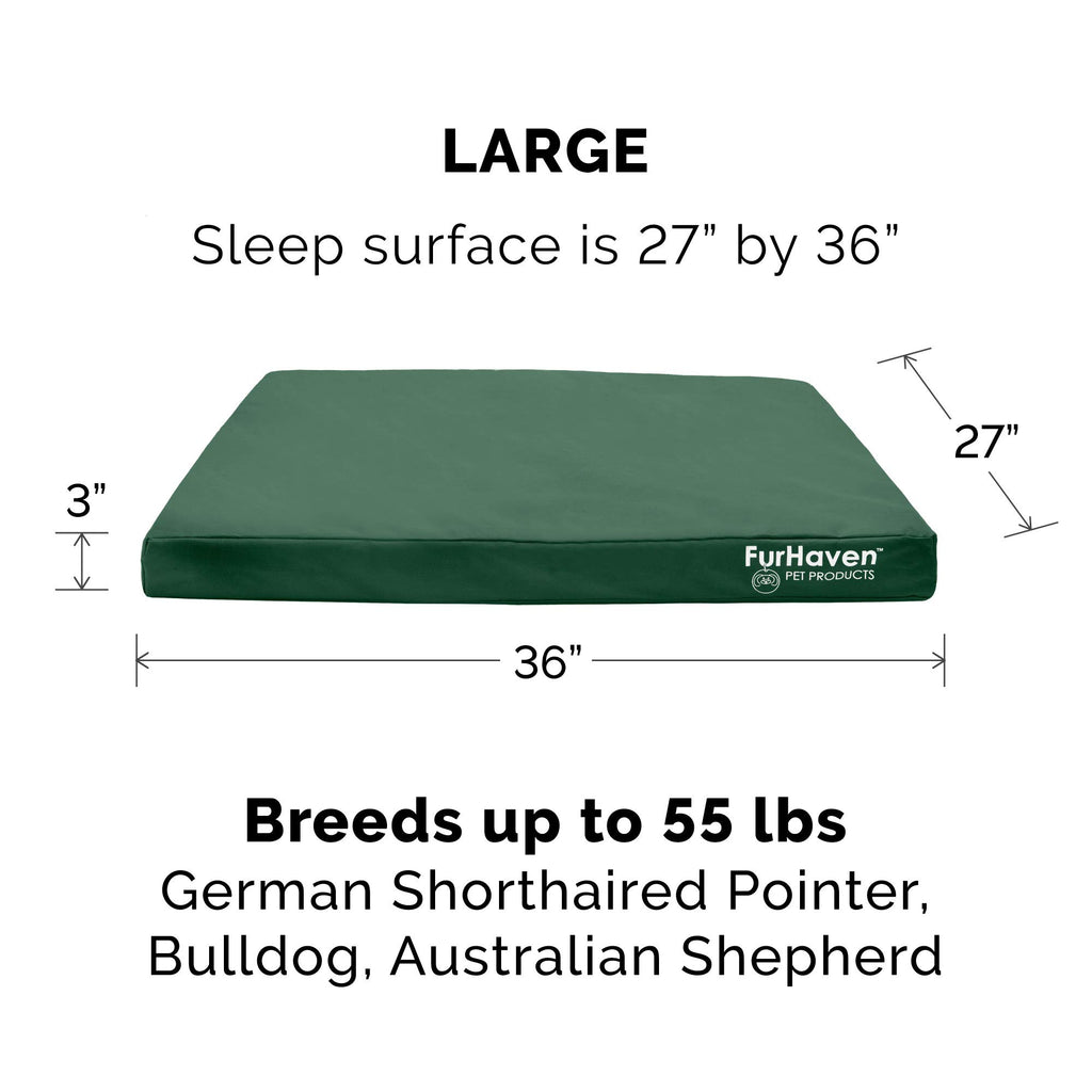 Furhaven Large Replacement Dog Bed Cover – Forest, Water-Resistant Polyester, Fits 36"x27"x3" Foam