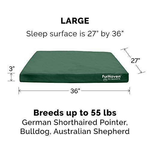 Furhaven Large Replacement Dog Bed Cover – Forest, Water-Resistant Polyester, Fits 36"x27"x3" Foam