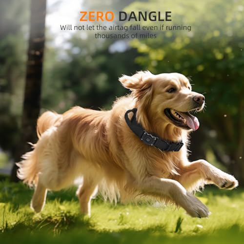Furrigo Tactical AirTag Dog Collar (Black, XL) - Waterproof Integrated Holder for Medium Large Dogs