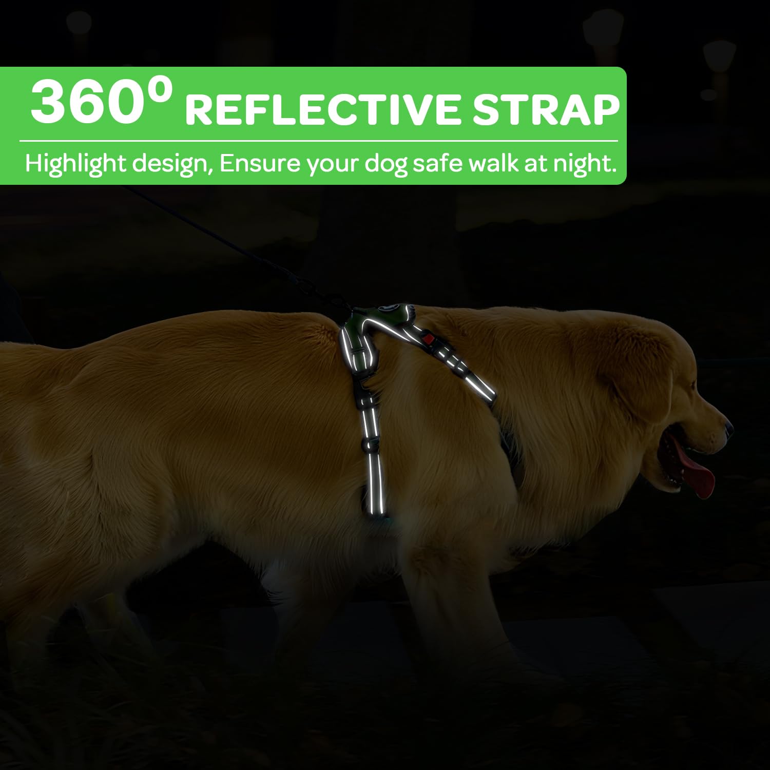 FURRYFECTION Plaid Dog Harness for Small Dogs - Reflective No Pull Vest with Front Clip and Leash (Green, S)
