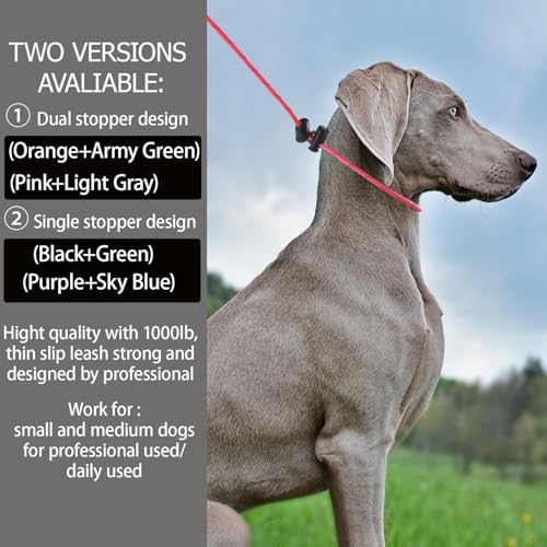 FURSDOLY Reflective Slip Lead Leash Set – 4.3mm Paracord, 1000lb Pull Force, 4 FT (Black & Neon Green)