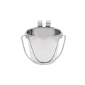 Fuzzy Puppy Flat Sided Pail 1 Quart – Stainless Steel Kennel Bucket with Hooks