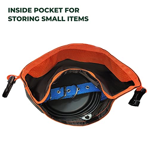 FXW Dog Food Travel Bag - Large Capacity Collapsible Kibble Storage (21 Cup) for RV Camping Road Trips - Gray