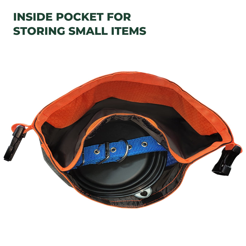 FXW Dog Food Travel Bag - Large Capacity Collapsible Kibble Storage (21 Cup) for RV Camping Road Trips - Gray