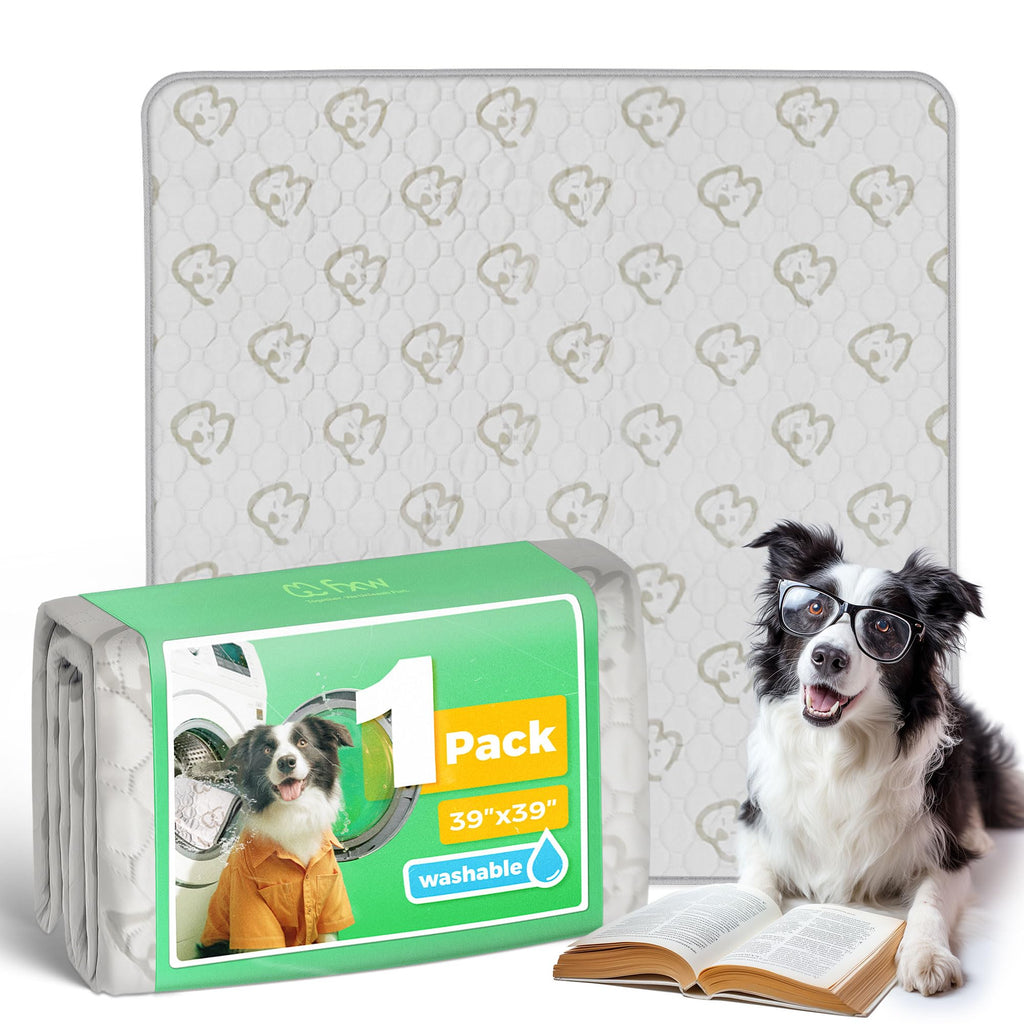 FXW Washable Dog Pee Pad, 39-Inch Square, Khaki, Leak-Proof & Non-Slip, 1 Pack