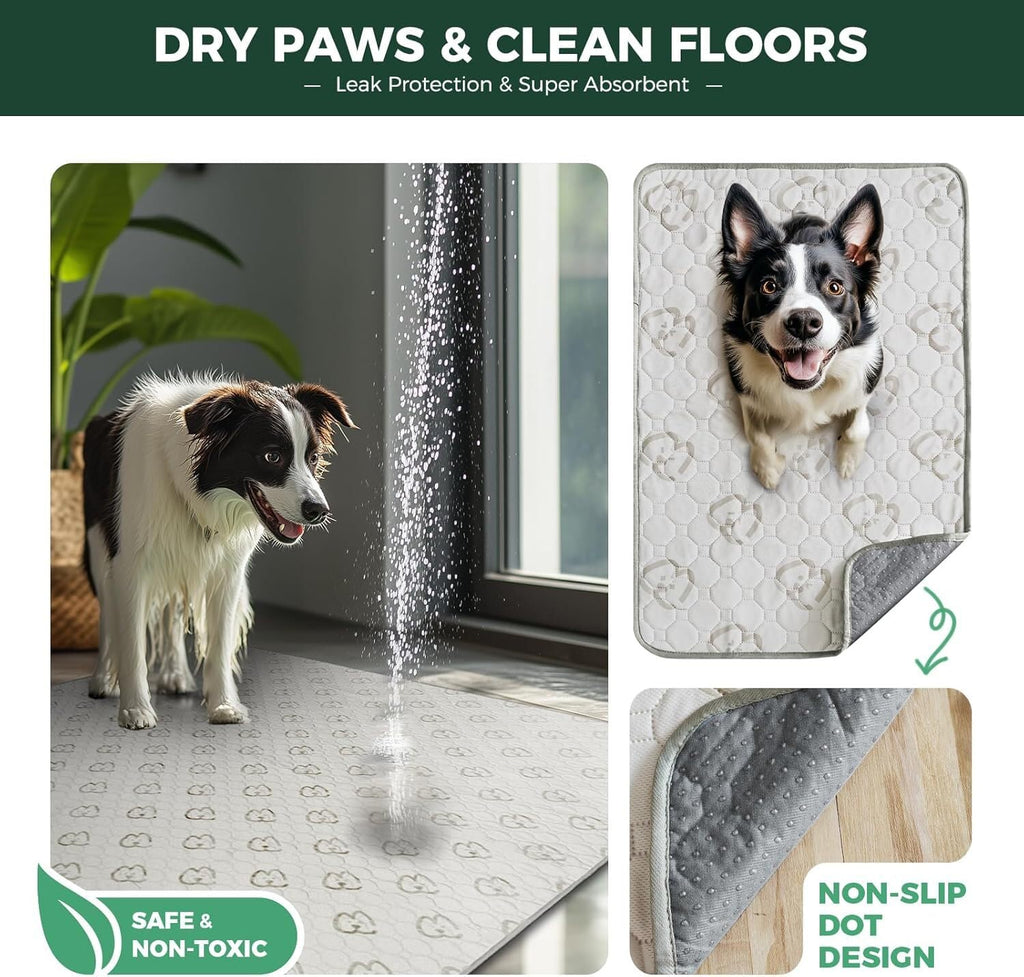 FXW Washable Dog Pee Pad, 39-Inch Square, Khaki, Leak-Proof & Non-Slip, 1 Pack