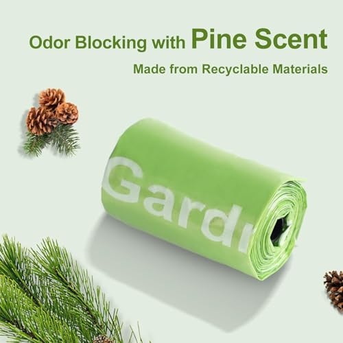 Gardner Pet Pine Scented Dog Poop Bags with Tissue Design, 288 Counts, Leak Proof, Extra Thick, Includes Dispenser, Recycled Materials