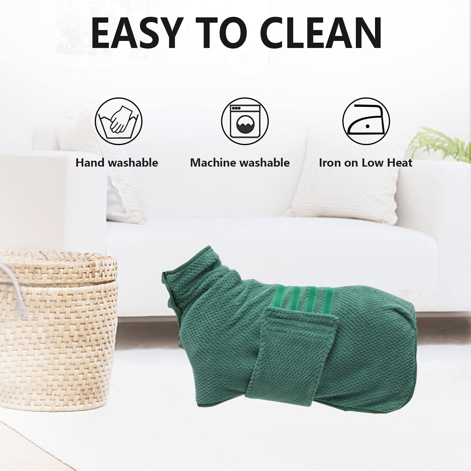 Geyecete Pineapple Grid Fast Drying Dog Bath Towel - Large, Green, Super Absorbent