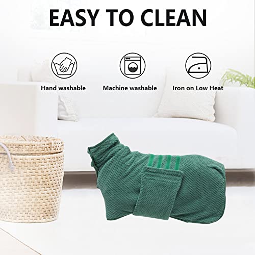 Geyecete Pineapple Grid Fast Drying Dog Bath Towel - Large, Green, Super Absorbent