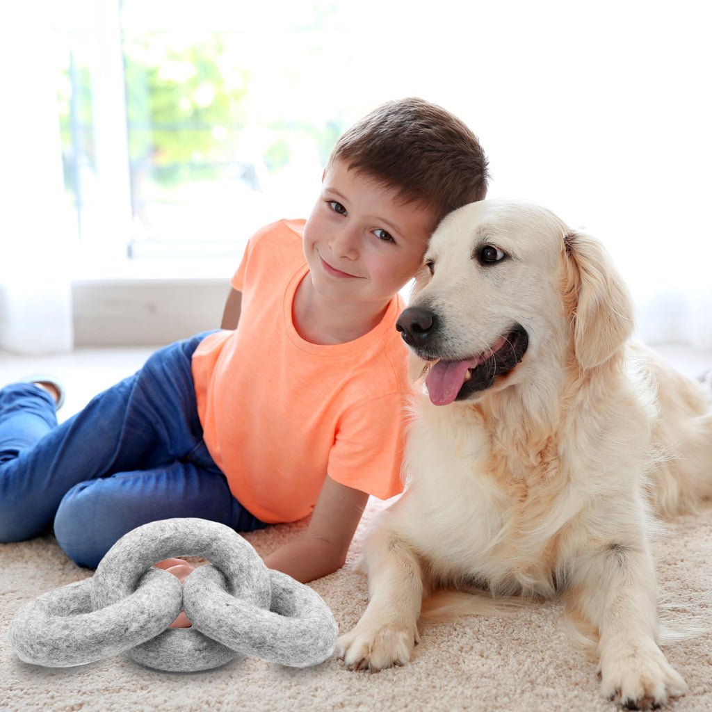 Glaciart One Felted Wool Dog Chew Rings – Natural, Durable Chew Toy for All Dog Sizes