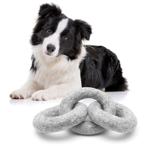 Glaciart One Felted Wool Dog Chew Rings – Natural, Durable Chew Toy for All Dog Sizes