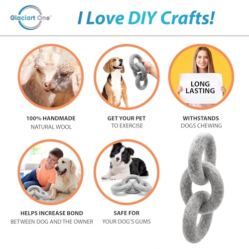 Glaciart One Felted Wool Dog Chew Rings – Natural, Durable Chew Toy for All Dog Sizes