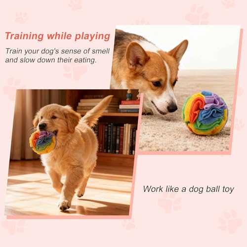 GLIDESMOOTH Snuffle Ball for Dogs – Interactive Treat Toy for Small Breeds & Puppies (Medium, Colorful)