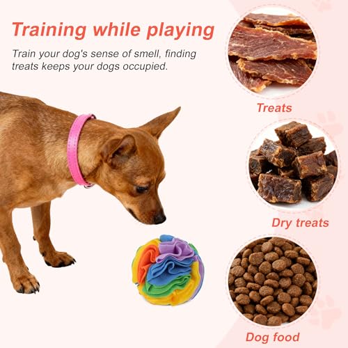GLIDESMOOTH Snuffle Ball for Dogs – Interactive Treat Toy for Small Breeds & Puppies (Medium, Colorful)