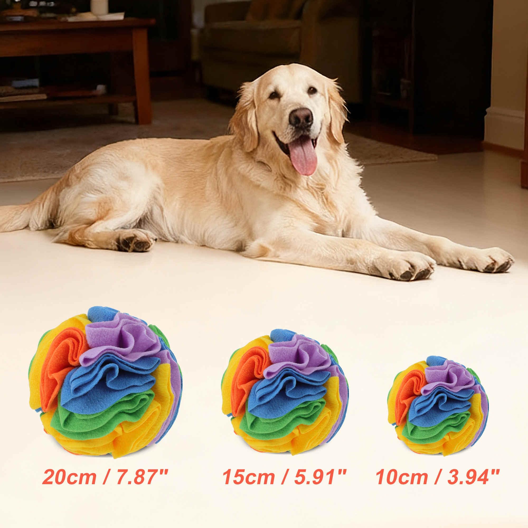 GLIDESMOOTH Snuffle Ball for Dogs – Interactive Treat Toy for Small Breeds & Puppies (Medium, Colorful)