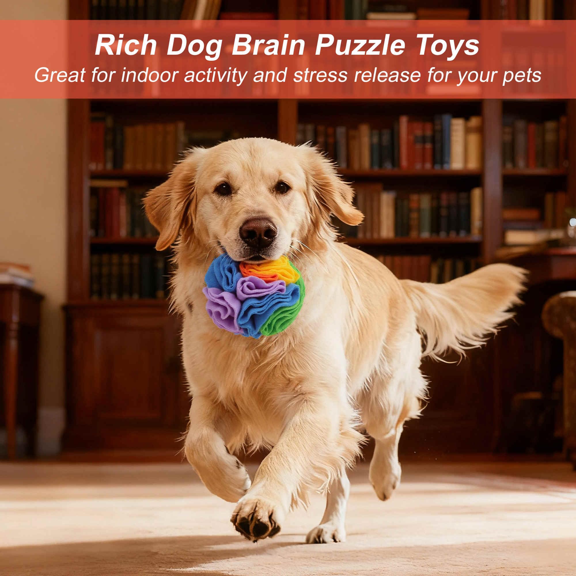GLIDESMOOTH Snuffle Ball for Dogs – Interactive Treat Toy for Small Breeds & Puppies (Medium, Colorful)