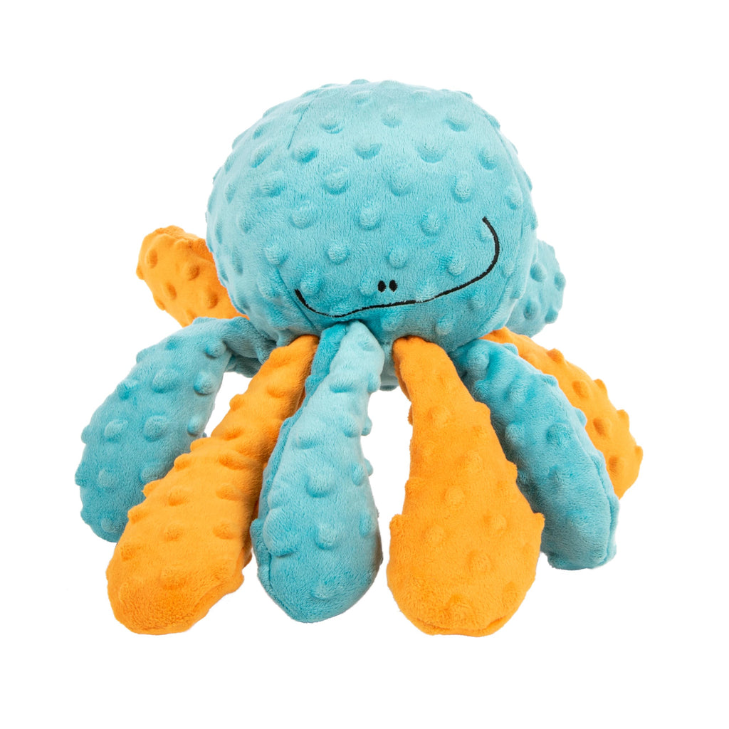 goDog Crazy Tugs Octopus Squeaky Plush Dog Toy - Large, Multi Color with Chew Guard Technology