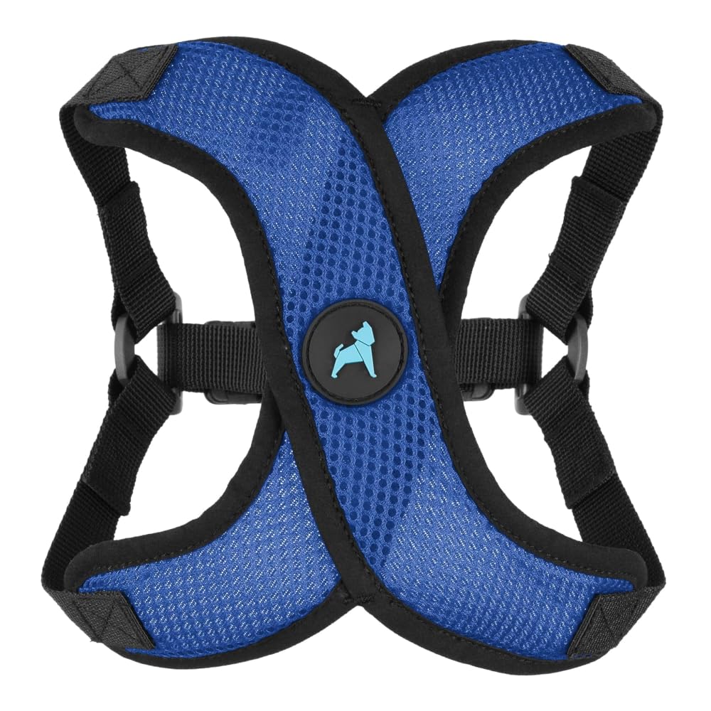 Gooby Comfort X Step in Lite Dog Harness - Blue, Large - Choke-Free & Escape-Free Mesh Harness for Small Dogs