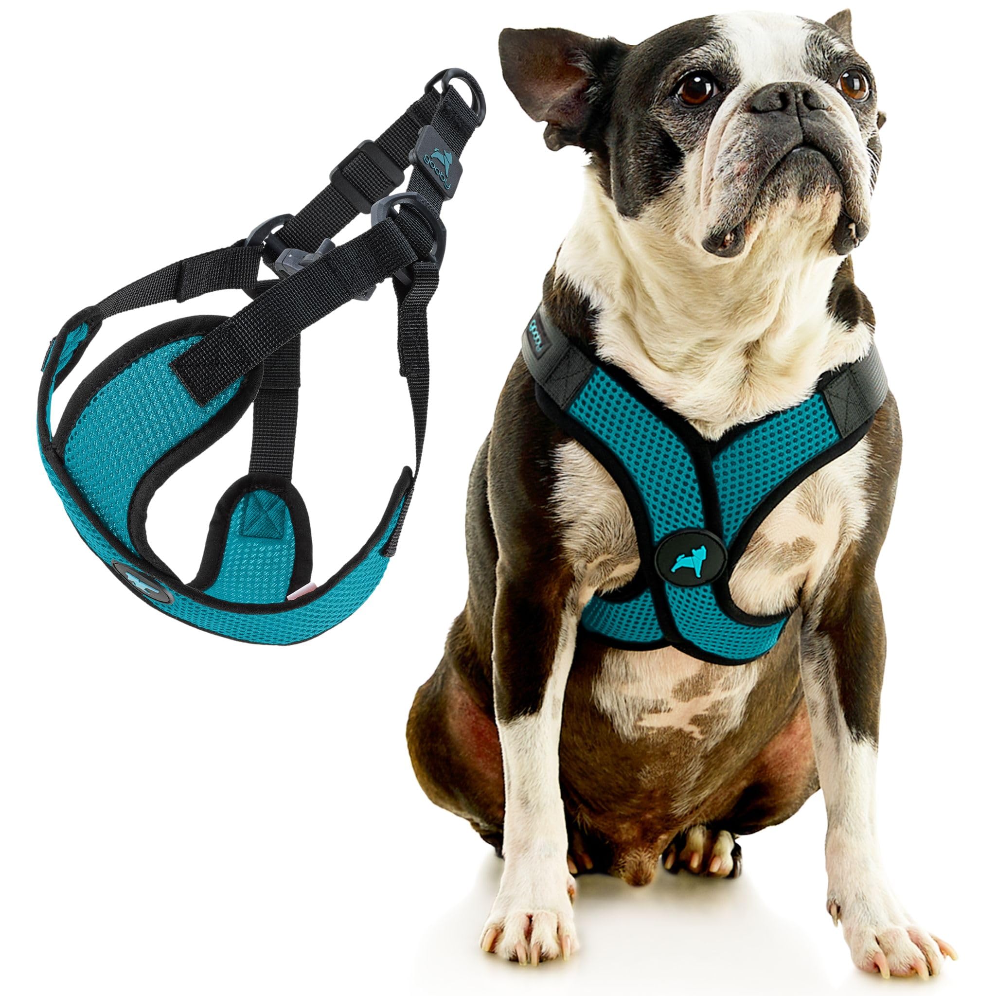 Gooby Comfort X Step in Lite Dog Harness - Turquoise, Small - Choke Free & Escape Free Mesh Harness