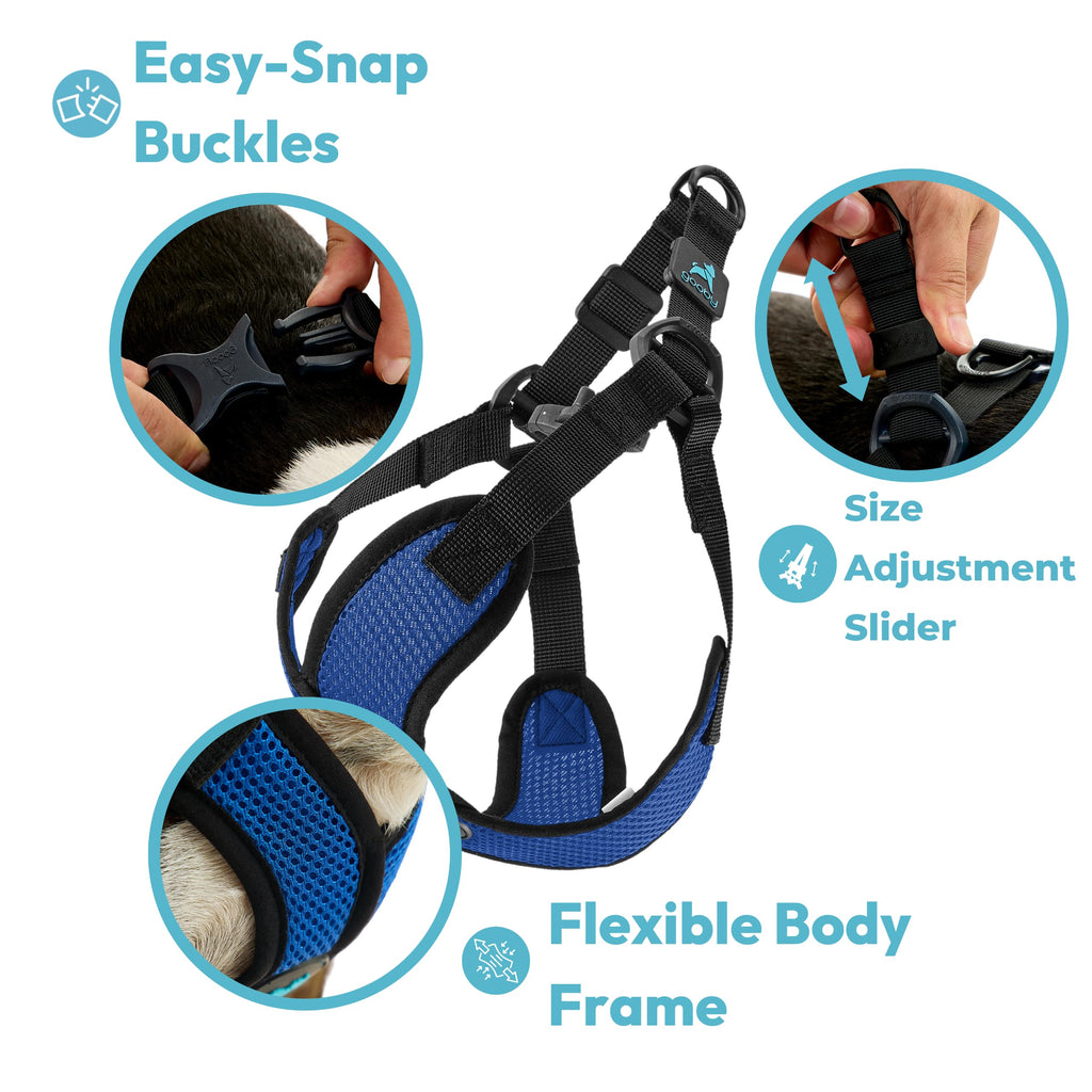 Gooby Comfort X Step in Lite Dog Harness - Turquoise, Small - Choke Free & Escape Free Mesh Harness