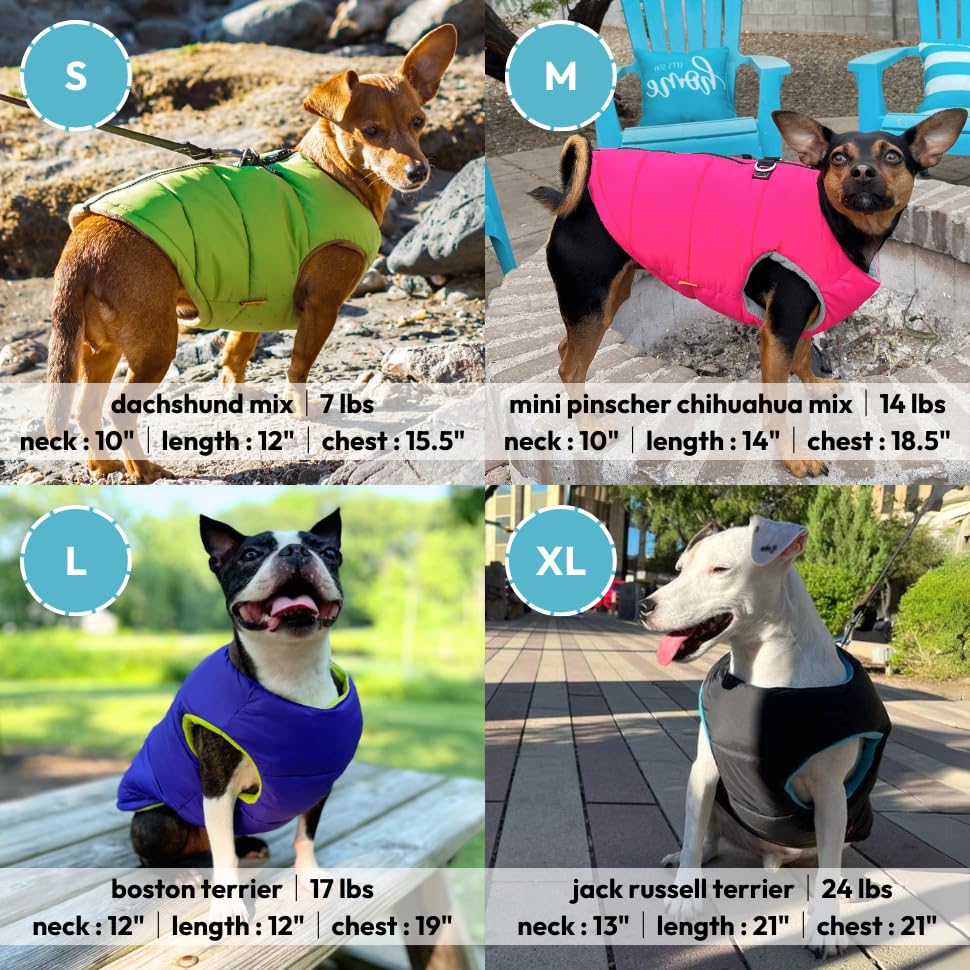 Gooby Padded Vest Dog Jacket, Solid Red, X-Small – Fleece-Lined Water Resistant Winter Coat for Small Dogs
