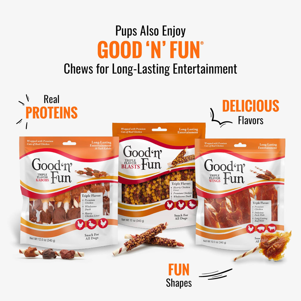 Good ‘n’ Tasty Triple Flavor Puree Mix-Ins – Salmon, Tuna & Krill Dog Food Topper, 28 Single-Serve Packets