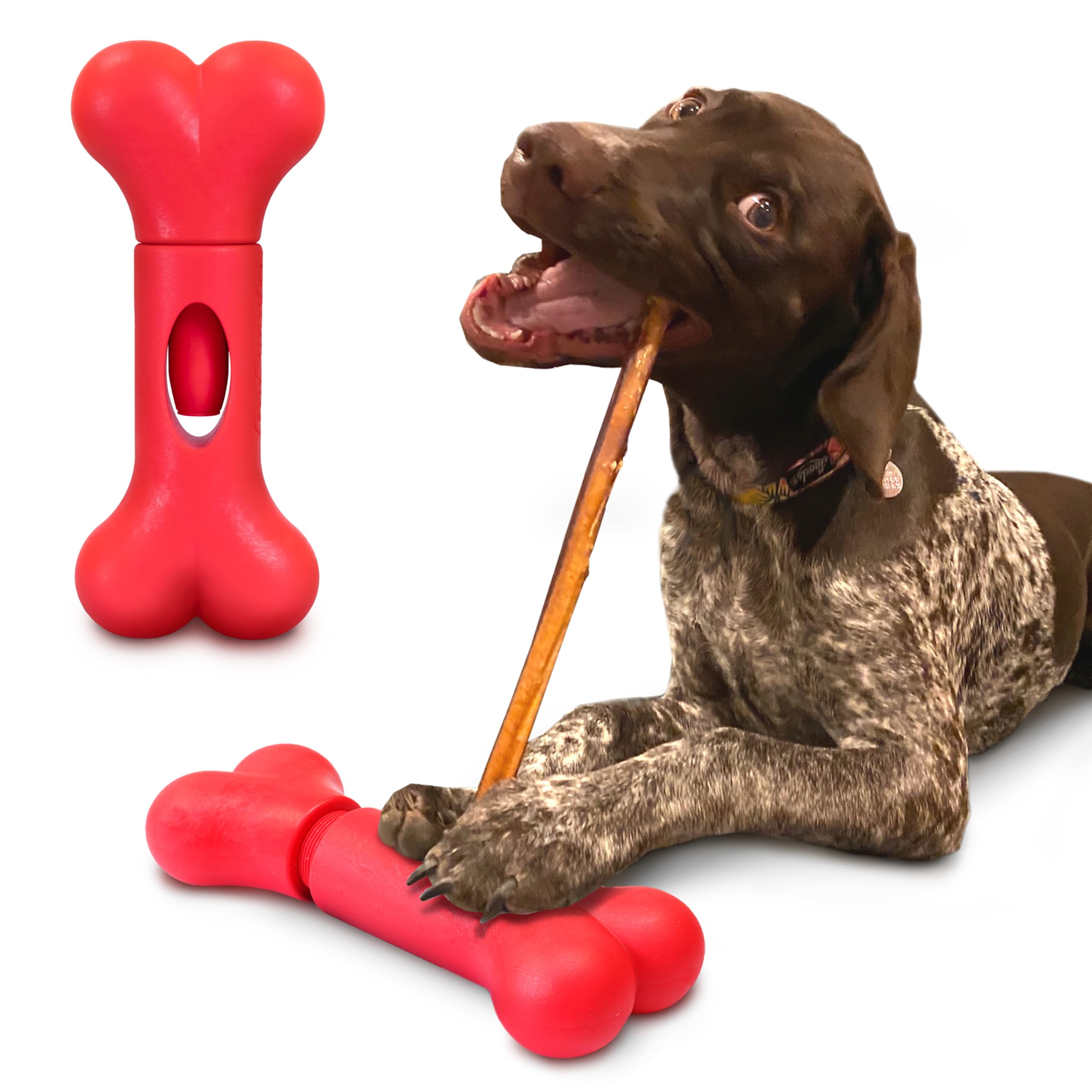GoSports Chew Champ Bully Stick Holder – Safe Chewing for Large Dogs, 8 Inch, Durable Nylon