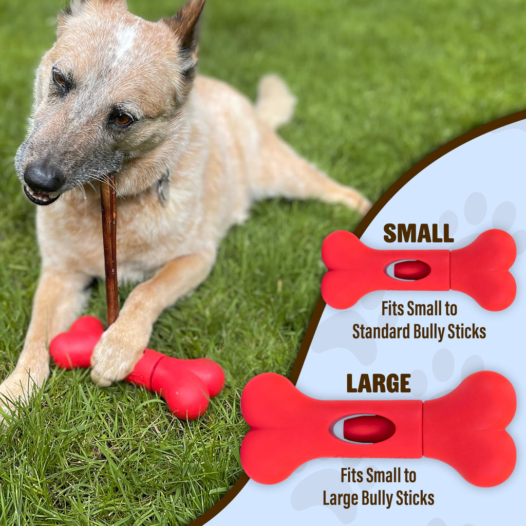 GoSports Chew Champ Bully Stick Holder – Safe Chewing for Large Dogs, 8 Inch, Durable Nylon