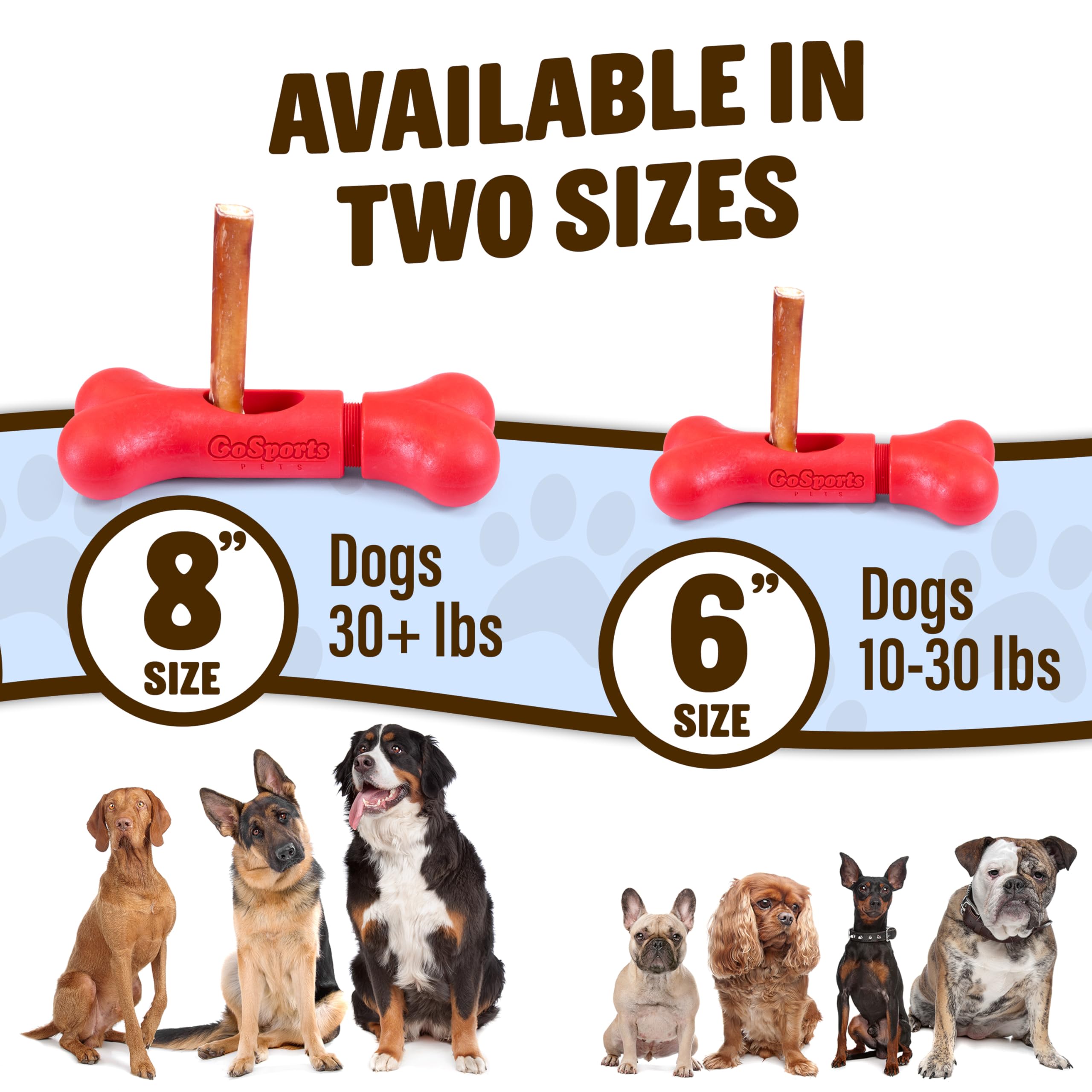 GoSports Chew Champ Bully Stick Holder – Safe Chewing for Large Dogs, 8 Inch, Durable Nylon