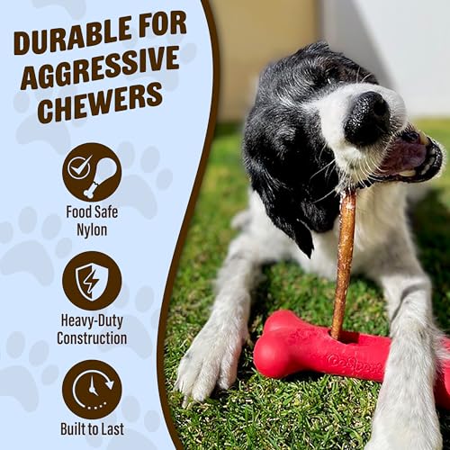 GoSports Chew Champ Bully Stick Holder – Safe Chewing for Large Dogs, 8 Inch, Durable Nylon