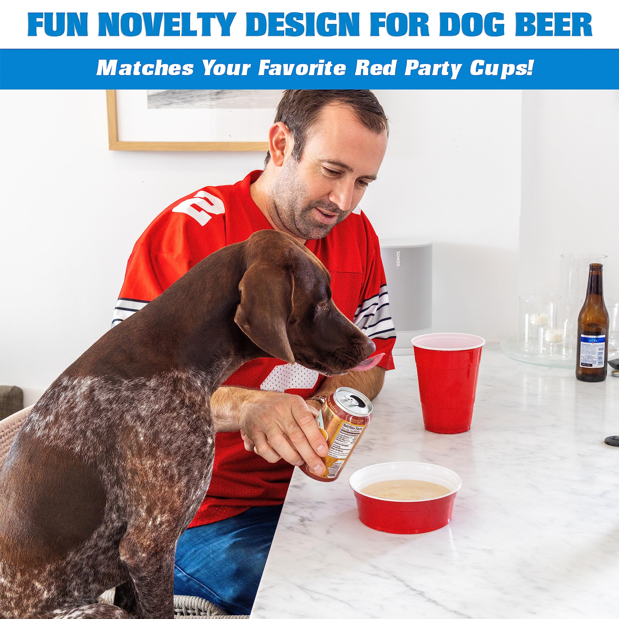 GoSports Party Dog Disposable Red Cup Pet Bowls - 50 Small Size, 22 oz Each