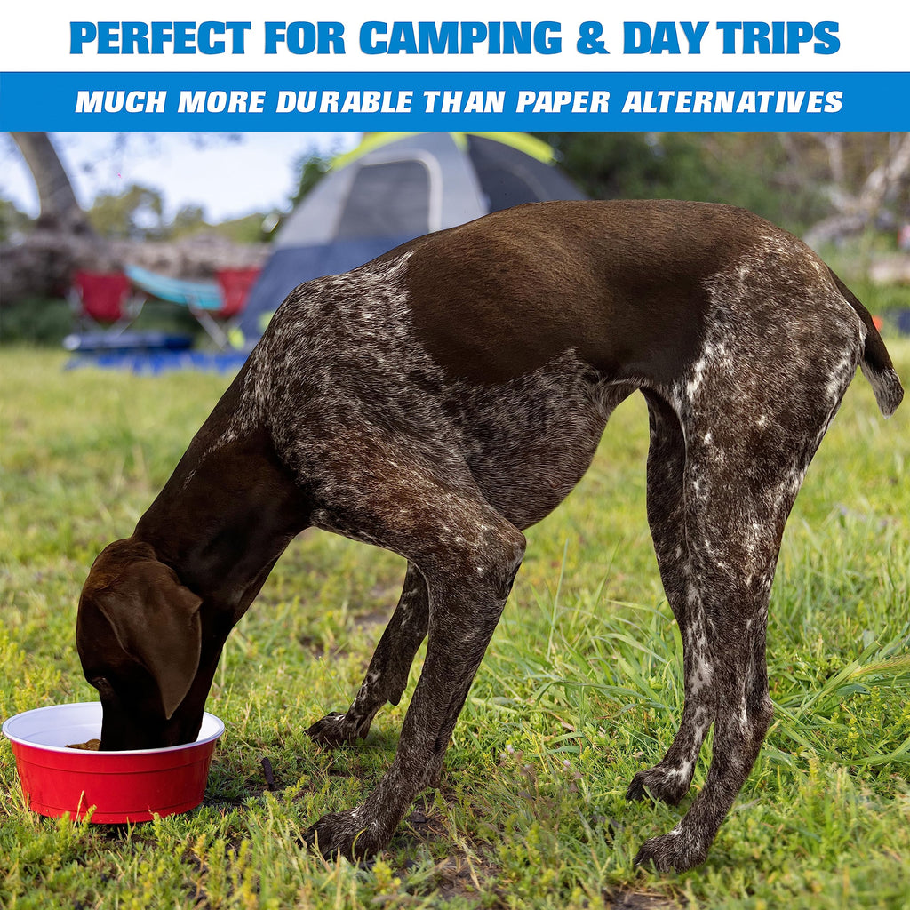 GoSports Party Dog Disposable Red Cup Pet Bowls - 50 Small Size, 22 oz Each