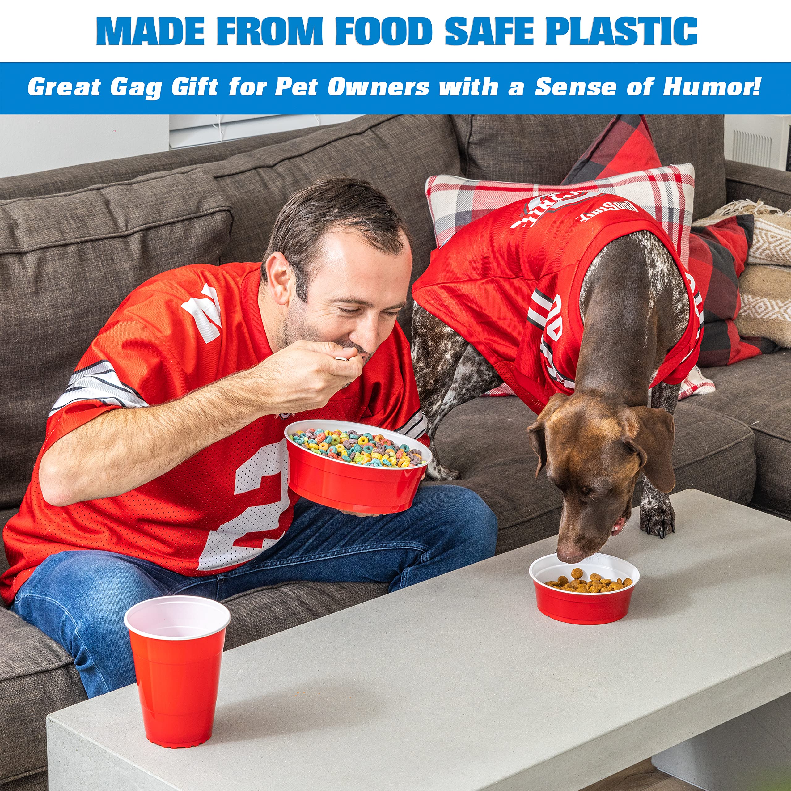 GoSports Party Dog Disposable Red Cup Pet Bowls - 50 Small Size, 22 oz Each